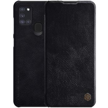 NILLKIN QIN tok álló, bőr hatású (FLIP, oldalra nyíló, bankkártya tartó) FEKETE Samsung Galaxy A21s (SM-A217F) kép
