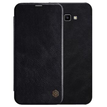 NILLKIN QIN tok álló, bőr hatású (FLIP, oldalra nyíló, bankkártya tartó) FEKETE Samsung Galaxy J4 Plus (SM-J415F) kép