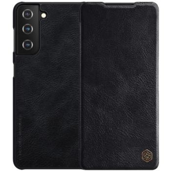 NILLKIN QIN tok álló, bőr hatású (FLIP, oldalra nyíló, bankkártya tartó) FEKETE Samsung Galaxy S21 Plus (SM-G996) 5G kép