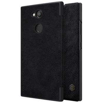 NILLKIN QIN tok álló, bőr hatású (FLIP, oldalra nyíló, bankkártya tartó) FEKETE Sony Xperia L2 (H4311) kép