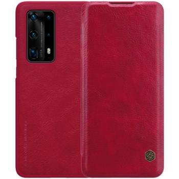 NILLKIN QIN tok álló, bőr hatású (FLIP, oldalra nyíló, bankkártya tartó) PIROS Huawei P40 Pro 5G kép