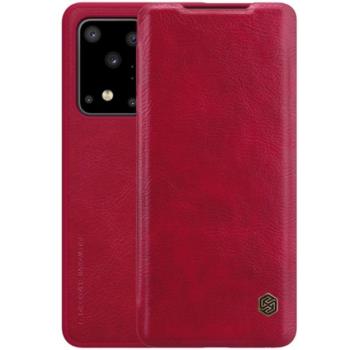 NILLKIN QIN tok álló, bőr hatású (FLIP, oldalra nyíló, bankkártya tartó) PIROS Samsung Galaxy S20 Ultra (SM-G988F), Samsung Galaxy S20 Ultra 5G (SM-G988B) kép