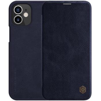 NILLKIN QIN tok álló, bőr hatású (FLIP, oldalra nyíló, bankkártya tartó) SÖTÉTKÉK Apple iPhone 12 mini kép