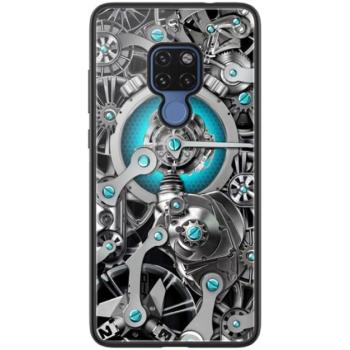 NILLKIN SPACETIME telefonvédő szilikon keret (BUMPER, közepesen ütésálló, edzett üveg hátlap, fogaskerék minta) FEKETE Huawei Mate 20 kép