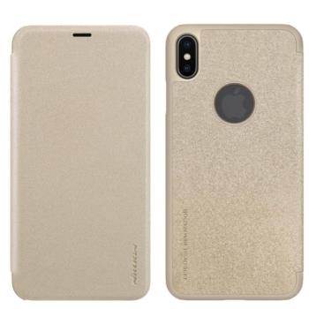NILLKIN SPARKLE műanyag telefonvédő (bőr hatású FLIP, oldalra nyíló, logó kivágás) ARANY Apple iPhone XS Max 6.5 kép