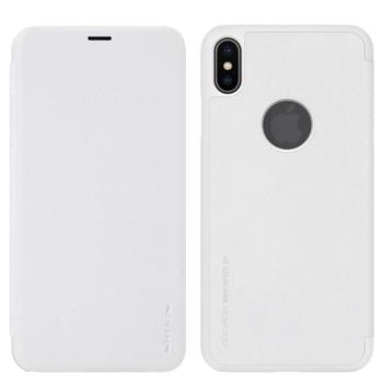 NILLKIN SPARKLE műanyag telefonvédő (bőr hatású FLIP, oldalra nyíló, logó kivágás) FEHÉR Apple iPhone XS Max 6.5 kép
