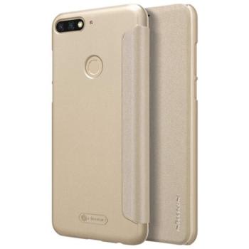 NILLKIN SPARKLE műanyag telefonvédő (mikroszálas bőr hatású FLIP, oldalra nyíló) ARANY Huawei Y7 Prime 2018 (Y7 2018) kép