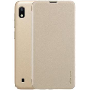 NILLKIN SPARKLE műanyag telefonvédő (mikroszálas bőr hatású FLIP, oldalra nyíló) ARANY Samsung Galaxy A10 (SM-A105F) kép