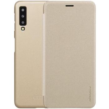 NILLKIN SPARKLE műanyag telefonvédő (mikroszálas bőr hatású FLIP, oldalra nyíló) ARANY Samsung Galaxy A7 (2018) SM-A750F kép