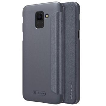 NILLKIN SPARKLE műanyag telefonvédő (mikroszálas bőr hatású FLIP, oldalra nyíló) FEKETE Samsung Galaxy J6 (2018) SM-J600F kép