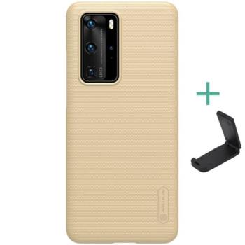NILLKIN SUPER FROSTED műanyag telefonvédő (gumírozott, érdes felület + asztali tartó) ARANY Huawei P40 Pro 5G kép