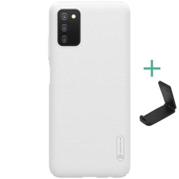 NILLKIN SUPER FROSTED műanyag telefonvédő (gumírozott, érdes felület + asztali tartó) FEHÉR Samsung Galaxy A03s (SM-A037F) kép