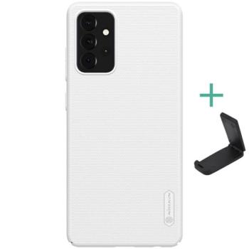 NILLKIN SUPER FROSTED műanyag telefonvédő (gumírozott, érdes felület + asztali tartó) FEHÉR Samsung Galaxy A72 4G (SM-A725F), Samsung Galaxy A72 5G (SM-A726F) kép