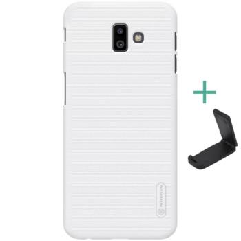 NILLKIN SUPER FROSTED műanyag telefonvédő (gumírozott, érdes felület + asztali tartó) FEHÉR Samsung Galaxy J6 Plus (SM-J610F) kép