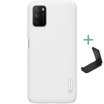 NILLKIN SUPER FROSTED műanyag telefonvédő (gumírozott, érdes felület + asztali tartó) FEHÉR Xiaomi Poco M3 kép