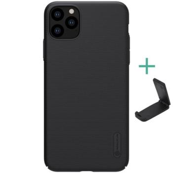 NILLKIN SUPER FROSTED műanyag telefonvédő (gumírozott, érdes felület + asztali tartó) FEKETE Apple iPhone 11 Pro Max kép