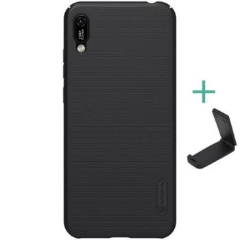 NILLKIN SUPER FROSTED műanyag telefonvédő (gumírozott, érdes felület + asztali tartó) FEKETE Honor 8A (Play 8A) kép