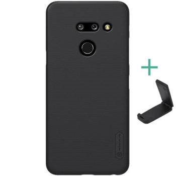 NILLKIN SUPER FROSTED műanyag telefonvédő (gumírozott, érdes felület + asztali tartó) FEKETE LG G8 ThinQ (G820Q) kép