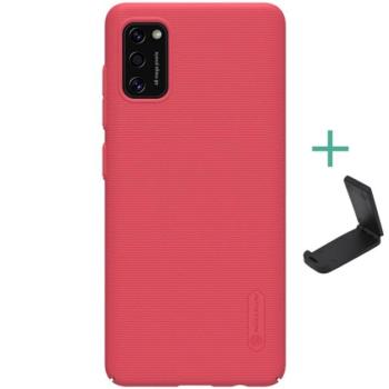 NILLKIN SUPER FROSTED műanyag telefonvédő (gumírozott, érdes felület + asztali tartó) PIROS Samsung Galaxy A41 (SM-A415F) kép