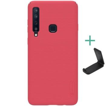 NILLKIN SUPER FROSTED műanyag telefonvédő (gumírozott, érdes felület + asztali tartó) PIROS Samsung Galaxy A9 (2018) SM-A920 kép