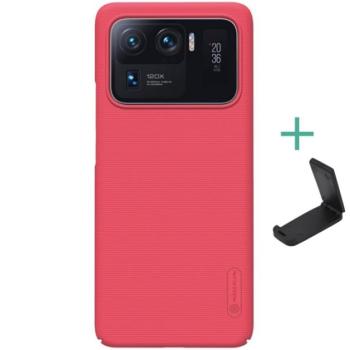 NILLKIN SUPER FROSTED műanyag telefonvédő (gumírozott, érdes felület + asztali tartó) PIROS Xiaomi Mi 11 Ultra 5G kép