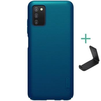 NILLKIN SUPER FROSTED műanyag telefonvédő (gumírozott, érdes felület + asztali tartó) SÖTÉTKÉK Samsung Galaxy A03s (SM-A037F) kép