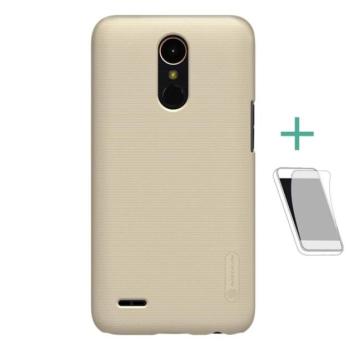 NILLKIN SUPER FROSTED műanyag telefonvédő (gumírozott, érdes felület + képernyővédő fólia) ARANY LG K10 (2017) M250n kép