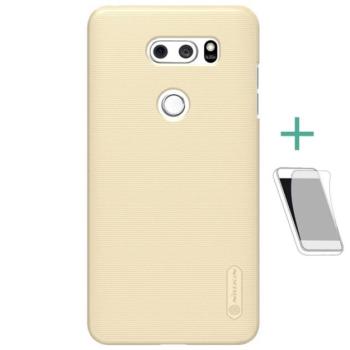 NILLKIN SUPER FROSTED műanyag telefonvédő (gumírozott, érdes felület + képernyővédő fólia) ARANY LG V30 (H930) kép