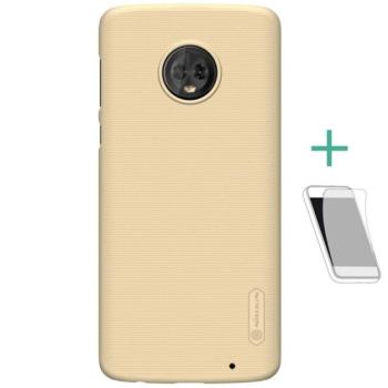 NILLKIN SUPER FROSTED műanyag telefonvédő (gumírozott, érdes felület + képernyővédő fólia) ARANY Motorola Moto G6 Plus (XT1926) kép