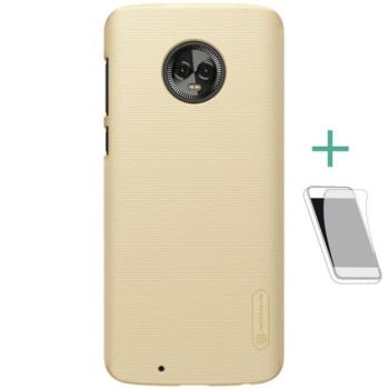 NILLKIN SUPER FROSTED műanyag telefonvédő (gumírozott, érdes felület + képernyővédő fólia) ARANY Motorola Moto G6 (XT1925) kép