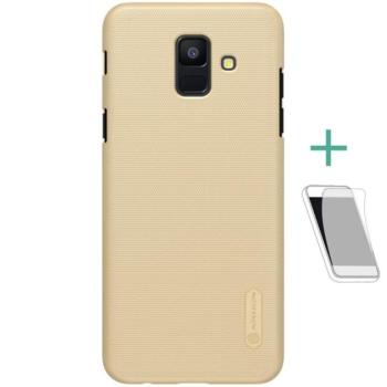 NILLKIN SUPER FROSTED műanyag telefonvédő (gumírozott, érdes felület + képernyővédő fólia) ARANY Samsung Galaxy A6 (2018) SM-A600F kép