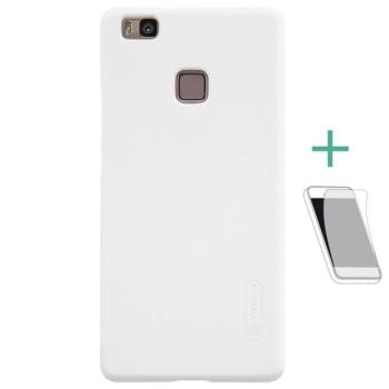NILLKIN SUPER FROSTED műanyag telefonvédő (gumírozott, érdes felület + képernyővédő fólia) FEHÉR Huawei P9 Lite kép