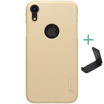 NILLKIN SUPER FROSTED műanyag telefonvédő (gumírozott, érdes felület, logó kivágás + asztali tartó) ARANY Apple iPhone XR 6.1 kép