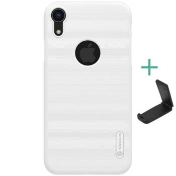 NILLKIN SUPER FROSTED műanyag telefonvédő (gumírozott, érdes felület, logó kivágás + asztali tartó) FEHÉR Apple iPhone XR 6.1 kép