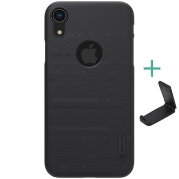 NILLKIN SUPER FROSTED műanyag telefonvédő (gumírozott, érdes felület, logó kivágás + asztali tartó) FEKETE Apple iPhone XR 6.1 kép