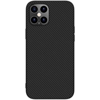 NILLKIN SYNTHETIC FIBER műanyag telefonvédő (környezetbarát, karbon minta) FEKETE Apple iPhone 12 Pro Max kép