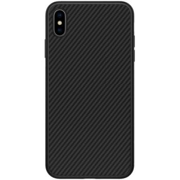 NILLKIN SYNTHETIC FIBER műanyag telefonvédő (környezetbarát, karbon minta) FEKETE Apple iPhone XS Max 6.5 kép