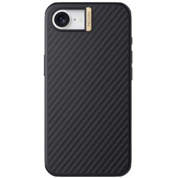 Nillkin Synthetic Fiber Pro Apple iPhone 16e mágneses műanyag tok, fekete-arany kép