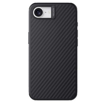 NILLKIN SYNTHETIC FIBER PRO műanyag telefonvédő (aramid bevonat, légpárnás sarok, karbon minta, MagSafe) FEKETE Apple iPhone 16e kép