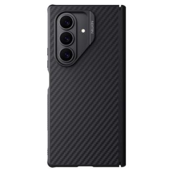 NILLKIN SYNTHETIC FIBER PRO műanyag telefonvédő (aramid bevonat, légpárnás sarok, karbon minta, MagSafe) FEKETE Samsung Galaxy Z Fold7 (SM-F966) kép