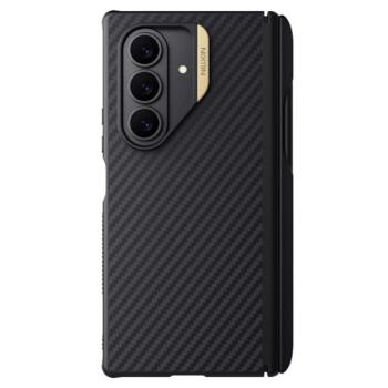 NILLKIN SYNTHETIC FIBER PRO műanyag telefonvédő (aramid bevonat, légpárnás sarok, MagSafe, érintő ceruza) FEKETE/ARANY Samsung Galaxy Z Fold7 (SM-F966) kép