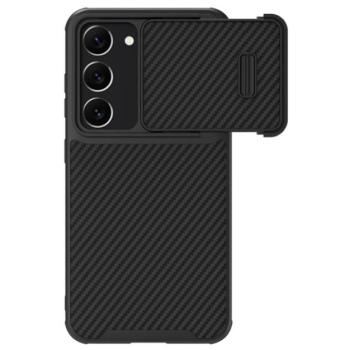 NILLKIN SYNTHETIC FIBER S műanyag telefonvédő (környezetbarát, kamera védelem, karbon minta) FEKETE Samsung Galaxy S23 (SM-S911) kép
