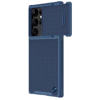 NILLKIN TEXTURED S műanyag telefonvédő (szilikon keret, 3D minta, kamera védelem, vezeték nélküli töltés) SÖTÉTKÉK Samsung Galaxy S23 Ultra (SM-S918) kép