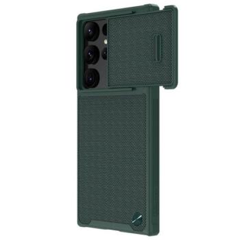 NILLKIN TEXTURED S műanyag telefonvédő (szilikon keret, 3D minta, kamera védelem, vezeték nélküli töltés) SÖTÉTZÖLD Samsung Galaxy S23 Ultra (SM-S918) kép
