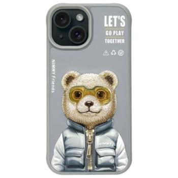 Nimmy Cool&amp;Cute 2.0 Bear tok iPhone 15 - szürke kép