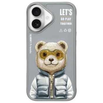 Nimmy Cool&amp;Cute 2.0 Bear tok iPhone 16 - szürke kép