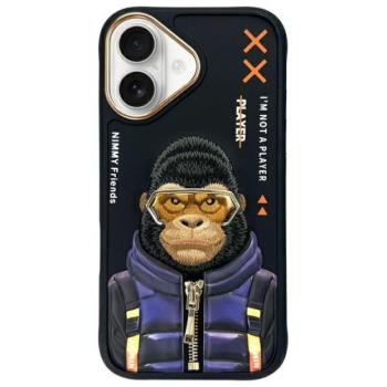Nimmy Cool&amp;Cute 2.0 Monkey tok iPhone 16 - fekete kép