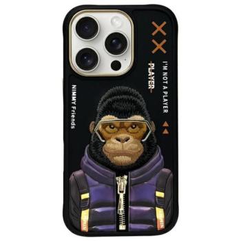 Nimmy Cool&amp;Cute 2.0 Monkey tok iPhone 16 Pro - fekete kép