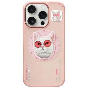 Nimmy Glasses Cool Cat MagSafe-kompatibilis tok iPhone 16 Pro - rózsaszín kép