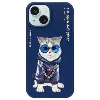 Nimmy Glasses Cool Cat tok iPhone 15 - kék kép